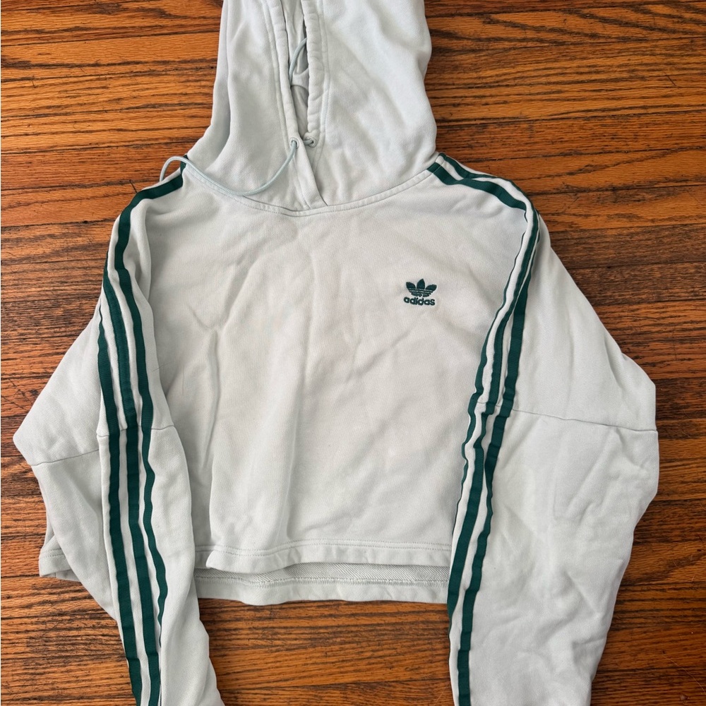 Adidas Light Gray Hoodie with Logo